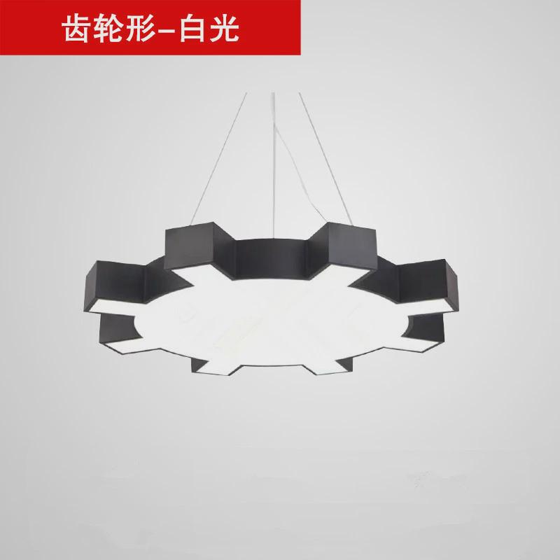 led吊灯六边形y形办公室超市健身房超市异形工业风创意圆环造型灯