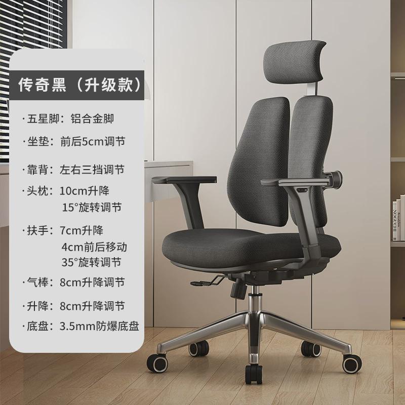 书房人体工学椅v1电脑椅家用久坐护腰办公室座椅电竞椅双背老板椅