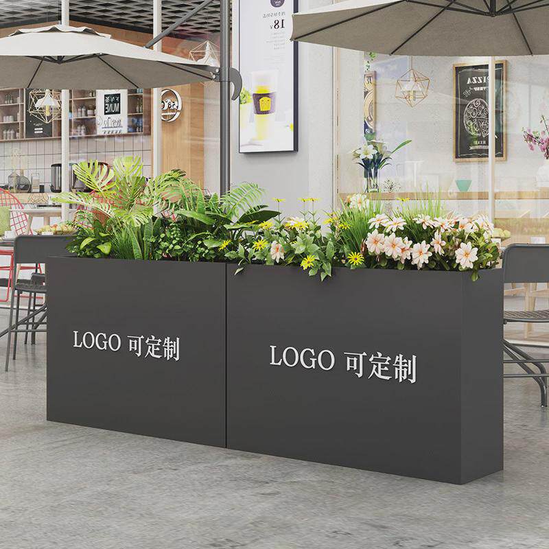 户外种植箱花箱售楼部花盆室外铁艺花架商业街花坛成品花槽不锈钢