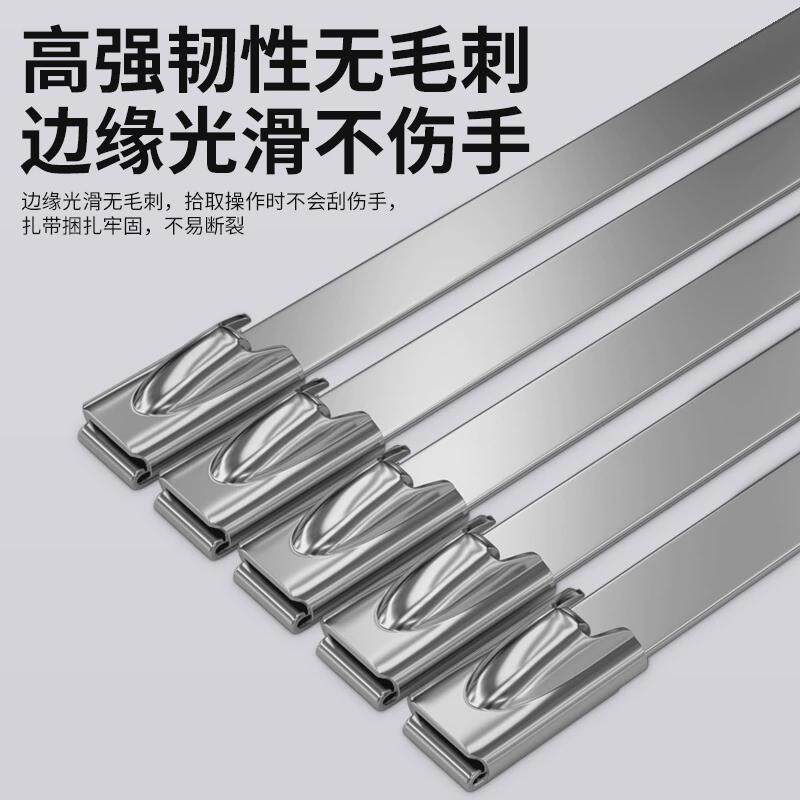 源头工厂304不锈钢扎带束线自锁式16*300mm捆绑带桥架船用金