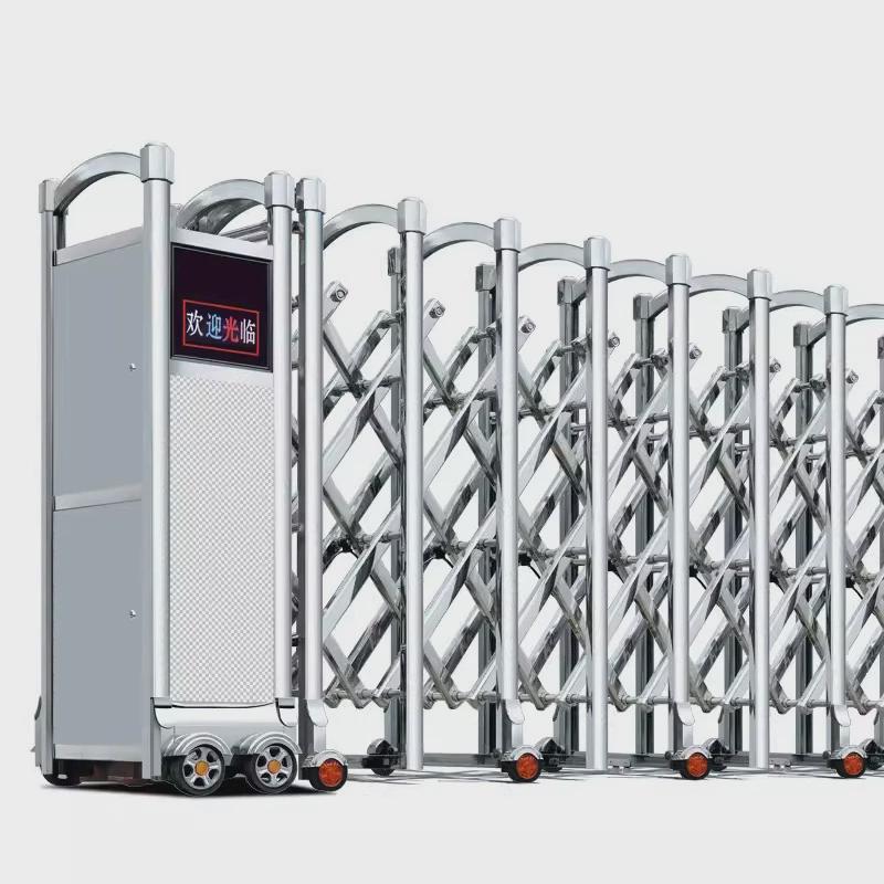 304庭院门电动伸缩门学校无轨推拉自动平移门不锈钢幼儿园电动门