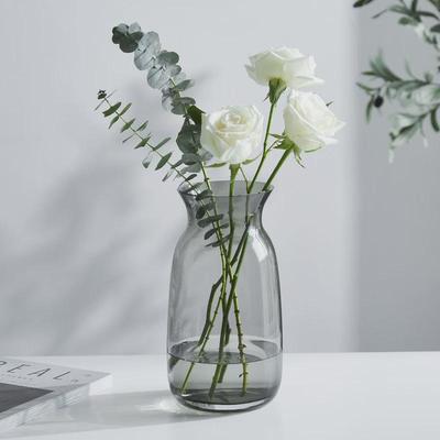 苏渠北欧简约创意透明花瓶水养玫瑰花百合玻璃插花瓶客厅餐桌摆件