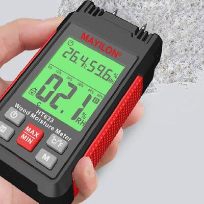 麦博龙&华仪ht633木材水分测试仪大屏三色背光纸张木板温度