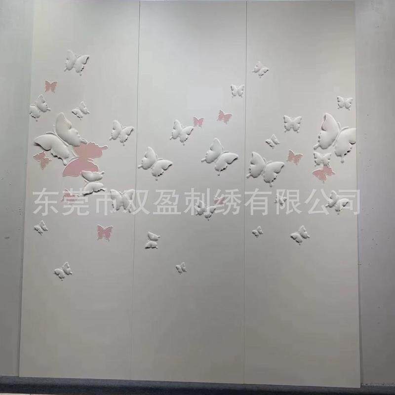 日式刺绣风极简硬包东南亚电视背景墙餐厅大厅酒店卧室美洲壁画