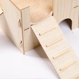 实木窝天竺鼠上下双层木房子松鼠荷兰猪仓鼠宠物造景平台躲避屋