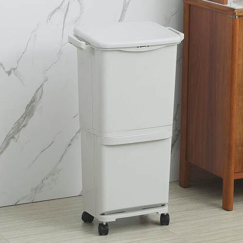 家用多功能可移动垃圾桶大容量双层加厚纸篓收纳桶厨房分类垃圾箱