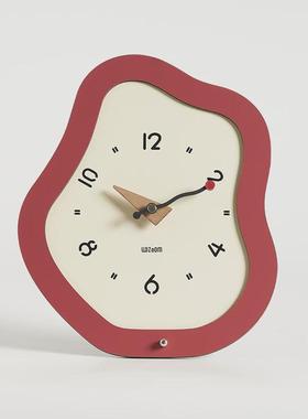 奶油风家居客厅台式时钟新款桌面摆件电视柜座钟装饰玄关