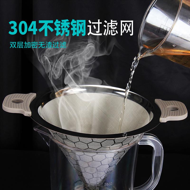 奶茶过滤网猫爪不锈钢茶漏奶茶店茶叶过滤网茶叶漏斗双耳奶茶店