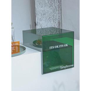 陈列店橱窗玻璃亚克力l型展示架中岛道具广告盒子台装饰柜