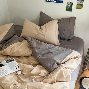 71txins少女混搭床上用品四件套含水洗棉被套7件套被芯床单宿舍三