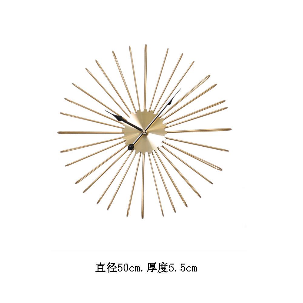 北欧金色铁艺墙壁挂钟创意花型装饰钟表简约静音客厅餐厅壁钟