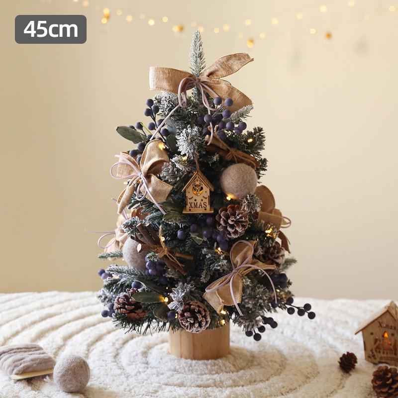 桌面圣诞树套餐45cm饰花环门圣诞橱窗装饰外贸可批发