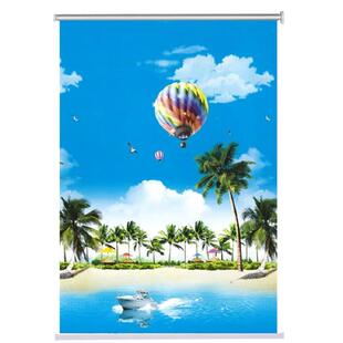 厨房链式 窗帘2022年新款 窗户卷帘客厅拉卧室小轻奢 风格 9wor新中式