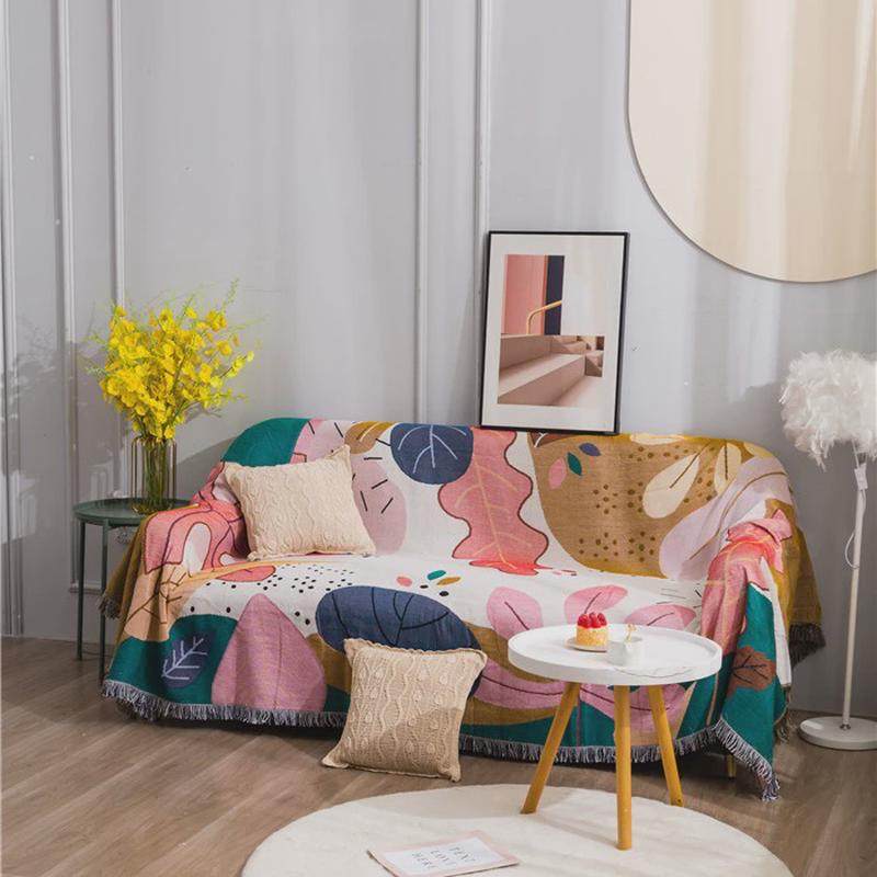 卡通树叶纯棉防滑沙发垫沙发巾,居家布艺,沙发垫,淘宝优惠券,粉丝福利购,淘宝优惠卷