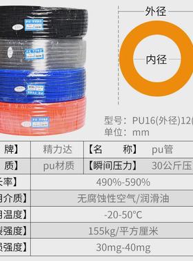 现货pu16x12透明压气管弹簧伸缩空压机pu气动软管套管pu空气管