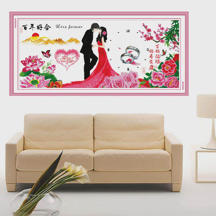 约定机绣十字绣成品新款幸福电脑百好合客厅装饰大画结婚礼