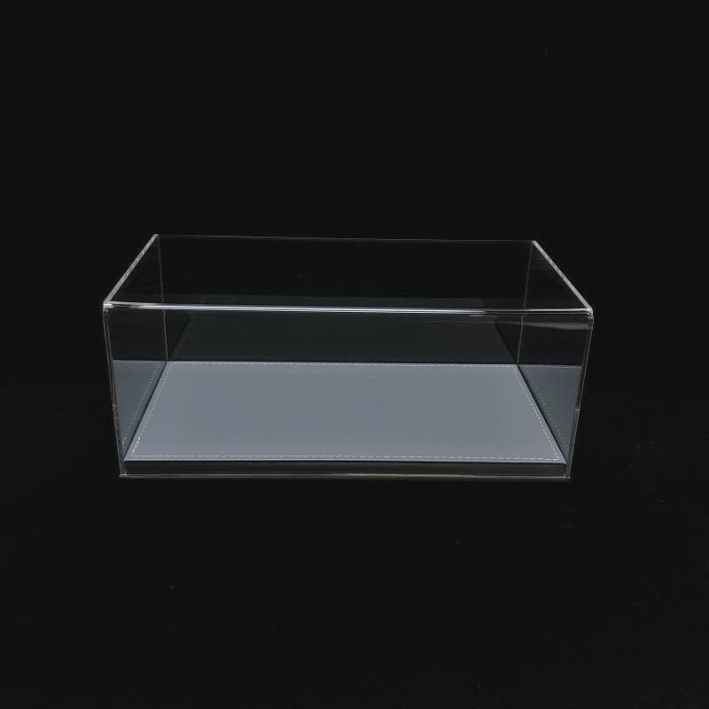 1:18汽车模型展示盒皮革底座一体成型收纳盒防尘罩亚克力盒1/18盒