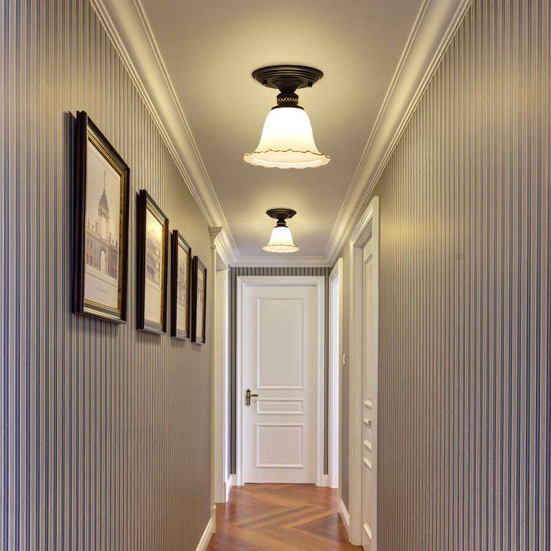 美式过道阳台吸顶灯简约复古铁艺玻璃玄关灯个性单头灯具走廊艺术,家装灯饰光源,客厅吸顶灯,淘宝优惠券,粉丝福利购,淘宝优惠卷