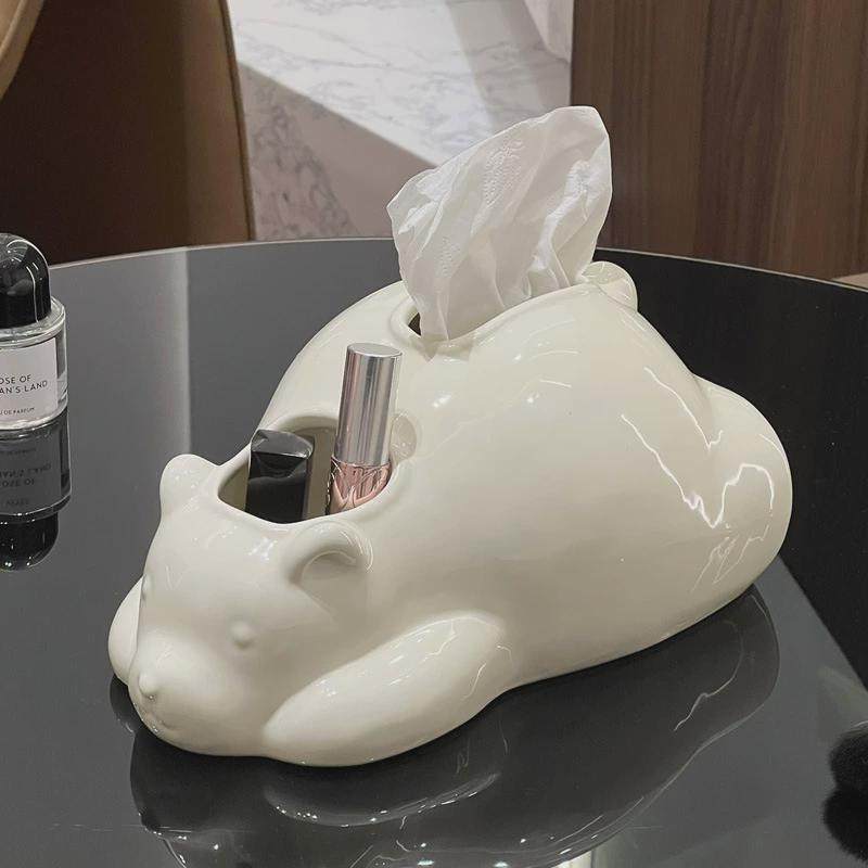 2024年新款创意简约陶瓷收纳盒带纸巾多功能餐巾纸盒可爱北极熊,鲜花速递/花卉仿真/绿植园艺,割草机/草坪机,淘宝优惠券,粉丝福利购,淘宝优惠卷