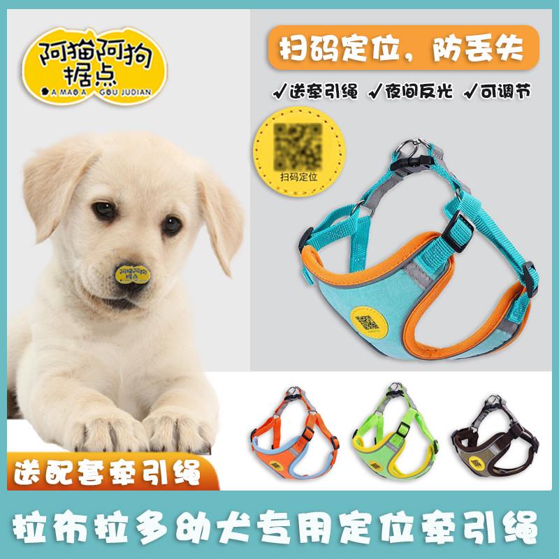 拉布拉多专用幼犬遛狗狗牵引绳背心式大小型犬胸背网红项圈狗绳子