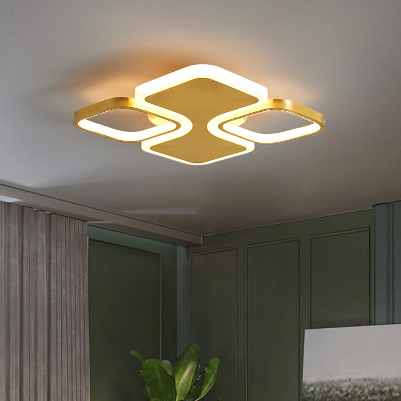 全铜方块大气轻奢灯饰2020新款灯具现代简约创意卧室灯吸顶家用