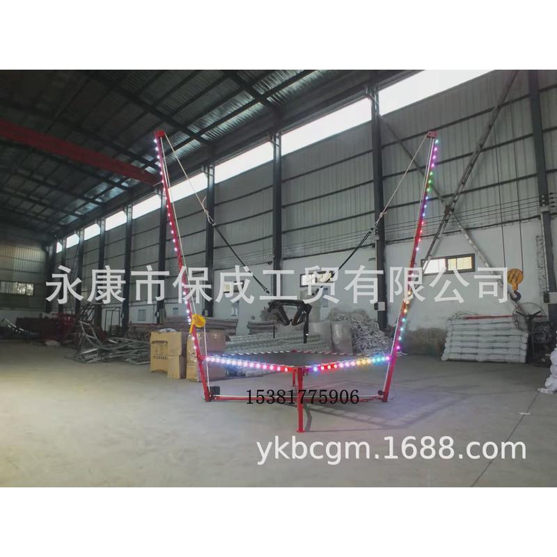 电动款摆摊商用户外儿童广场床蹦极折叠方形蹦蹦床家庭带灯跳跳床