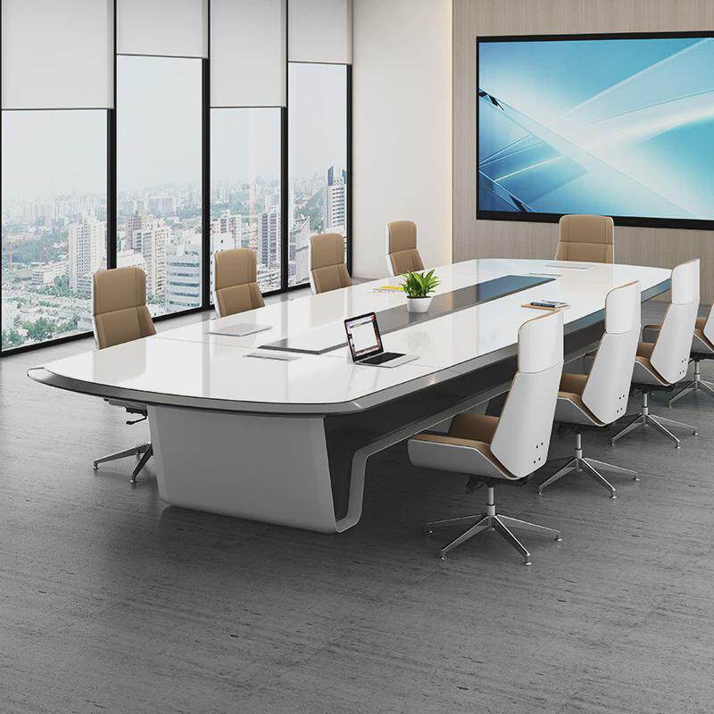 烤漆高档会议桌轻奢会议室时尚办公洽谈桌椅组合现代培训桌长桌