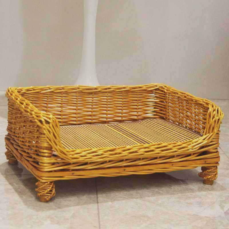 柳编窝狗床藤编宠物窝泰迪金毛大型犬狗窝可拆洗春夏秋冬四季通用