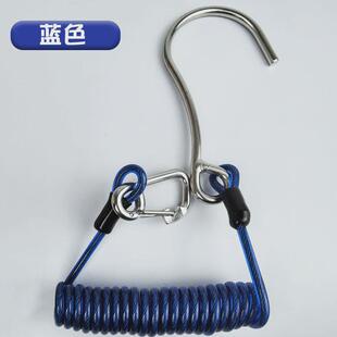 yexize潜水弹簧流钩316不锈钢单头钩安全专业绳挂钩水肺顶放流勾