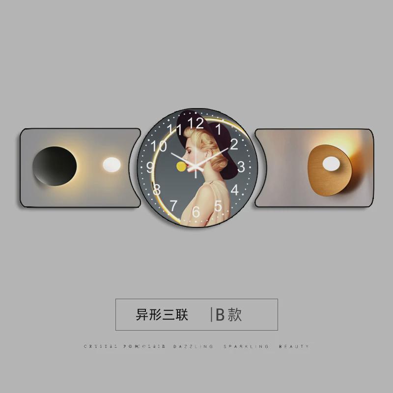 客厅三联画家和万事兴大气壁画装饰画现代简约钟表挂画沙发背景墙