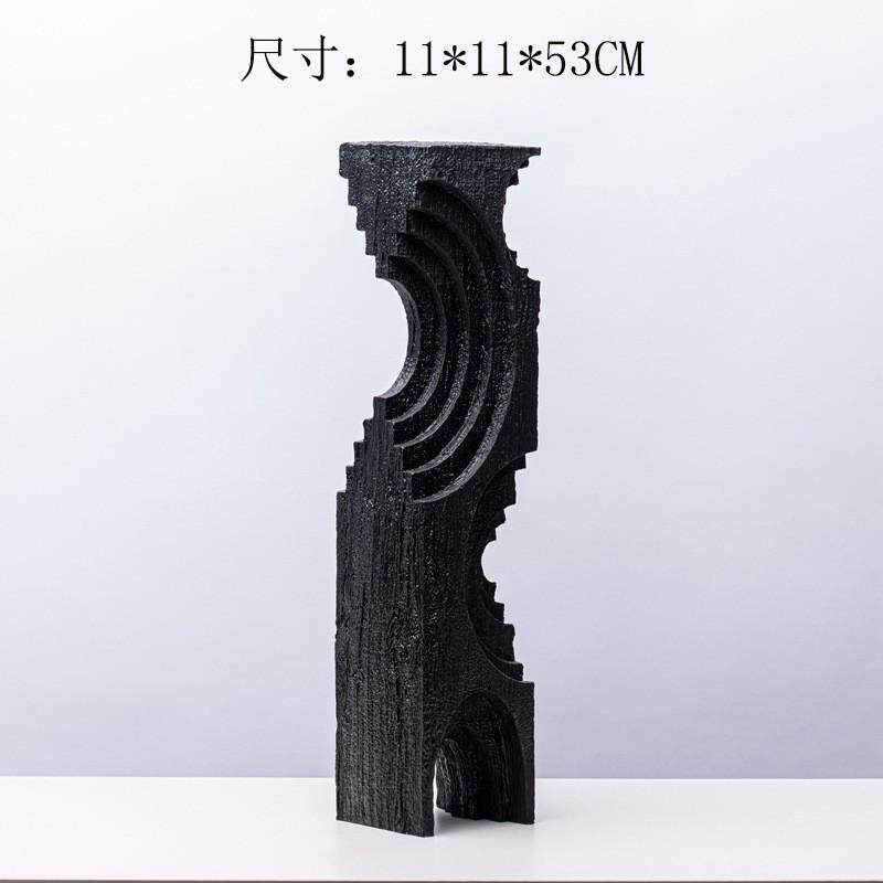 现代多层创意树脂拱门北欧树枝木纹抽象摆件样板间客厅家居装饰品