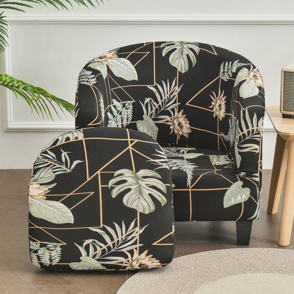 新款罩俱乐部椅子套沙发套全包保护套半圆形浴缸美式沙发单人坐垫