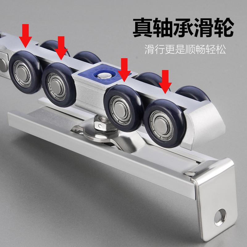 厨房门缓冲吊轮家用木门推拉门滑轮配套加厚合金道轨移门吊轮配件
