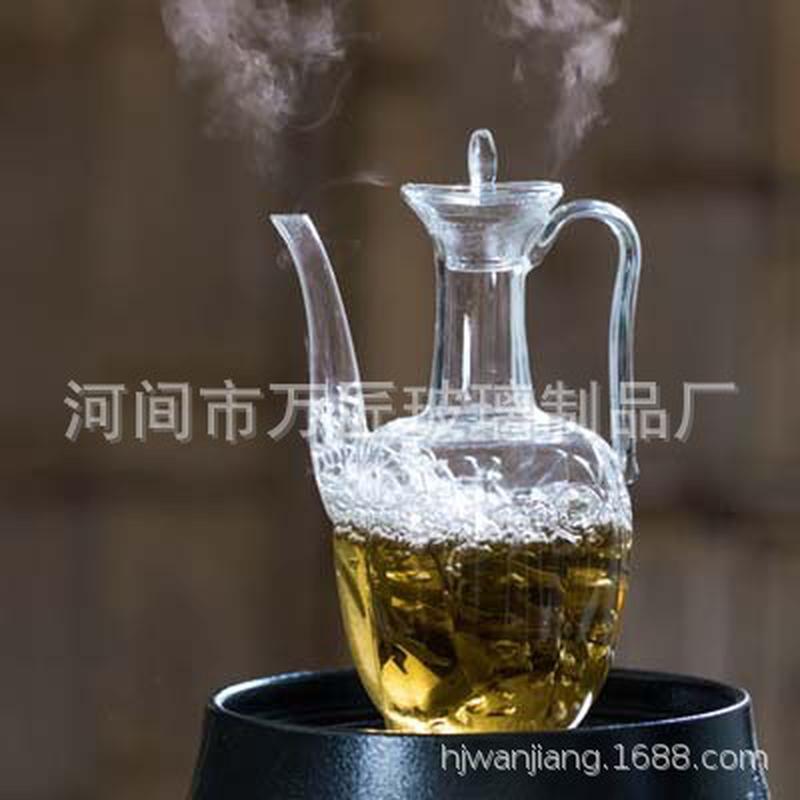 高温煮茶壶烧水壶泡茶壶中式仿古宋壶玻璃执壶手工瓜棱壶茶壶