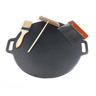 铸铁煎饼鏊子商用摆摊煎饼果子工具生铁饼不粘烙饼灌无涂层平底锅