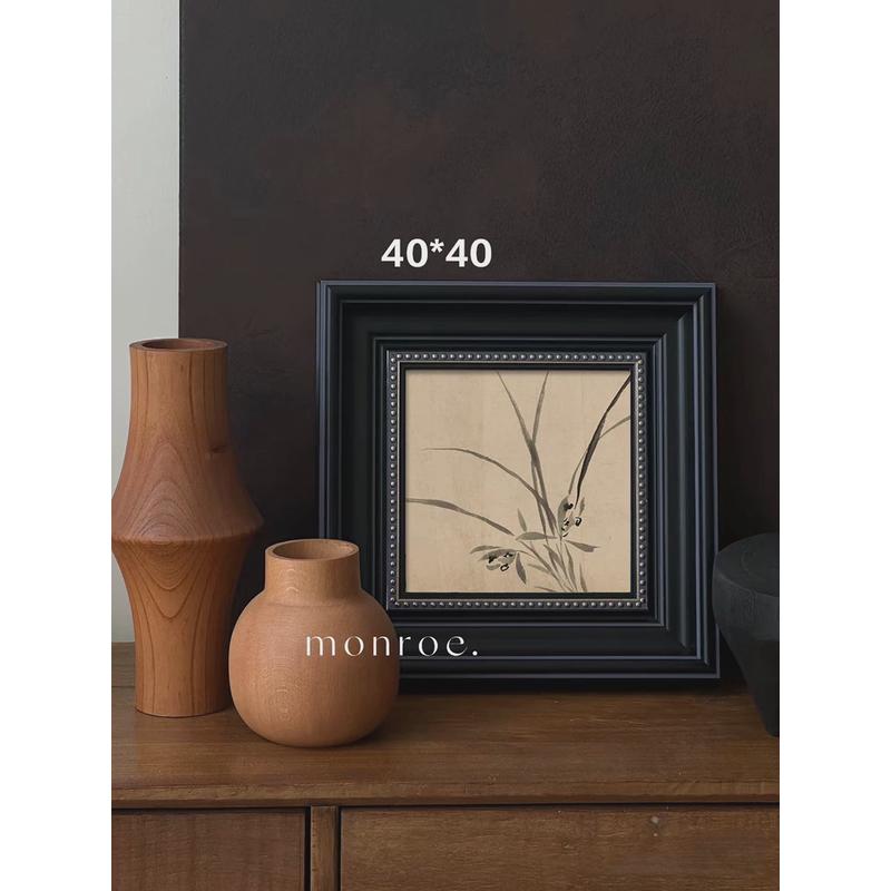 轻法式中古风装饰画复古竹子植物靠墙客厅壁画斗柜餐厅高级感挂画图片