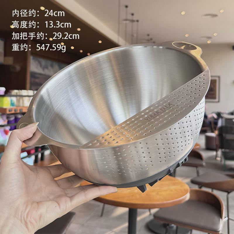316加厚不锈钢洗菜盆沥水篮双层家用厨房漏盆水果盆滤水淘米篮