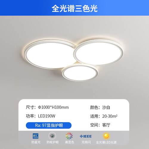 2024现代简约大厅led吸顶灯新款中山全屋灯具大气高级感客厅主灯