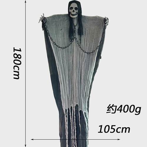 万圣节吊鬼锁链挂鬼节声鬼屋装饰品可发光挂饰halloween道具