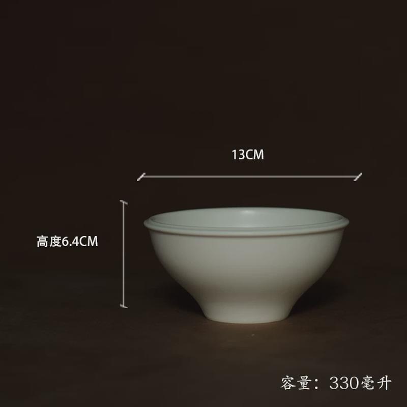 q683三分静餐具套装素色暖白草木灰碗盘碟子家用中式菜盘点心碟