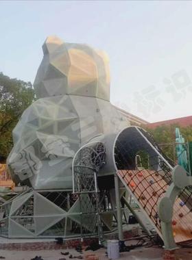 广场标识制作不锈钢彩绘大型户外订做动物造型景观雕塑