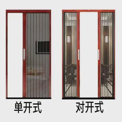 平网金刚网折叠纱门防盗带锁防猫狗防老鼠金刚网极窄推拉隐形新款