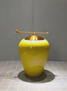 现代新中式陶瓷罐办公室插花摆件客房玄关电视柜创意书桌软装饰品