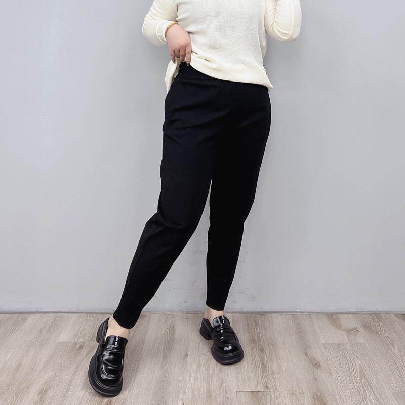 大码女裤2023春装新款胖mm宽松显瘦松紧黑色休闲长裤
