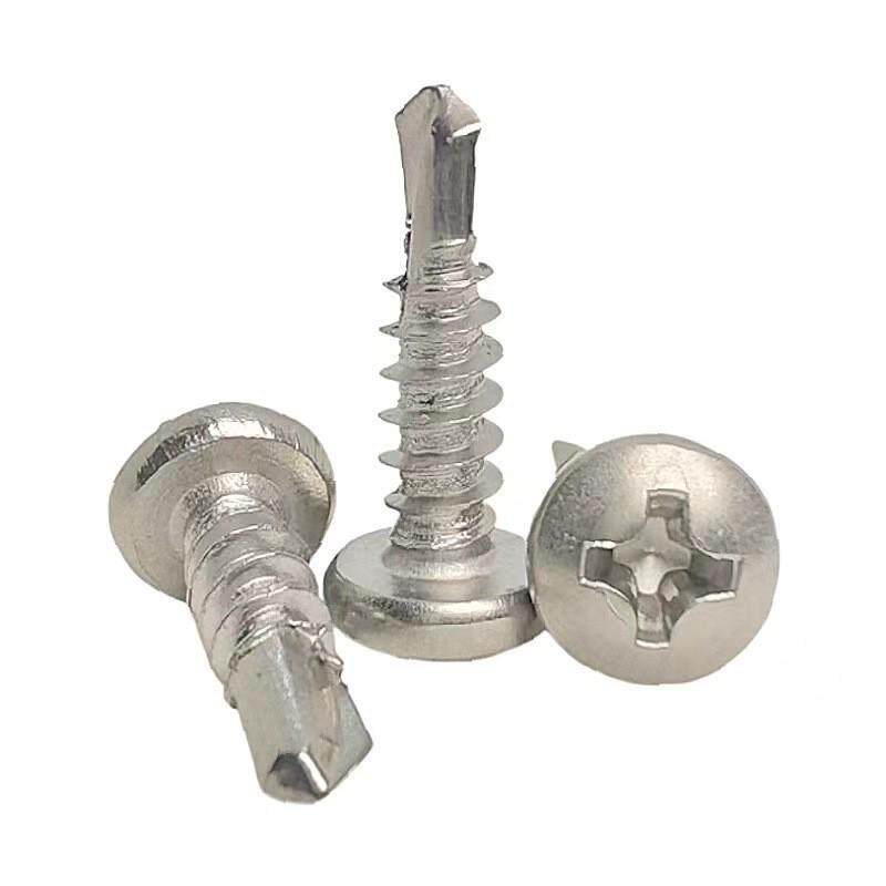 攻槽圆头钻尾螺丝410不锈钢燕尾丝自十字铁皮盘头螺丝8#m4.2系列