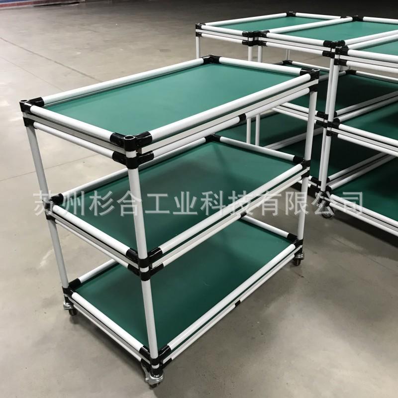 精益管防静电物料周转车静音多层工具车围挡线棒货架分拣功能