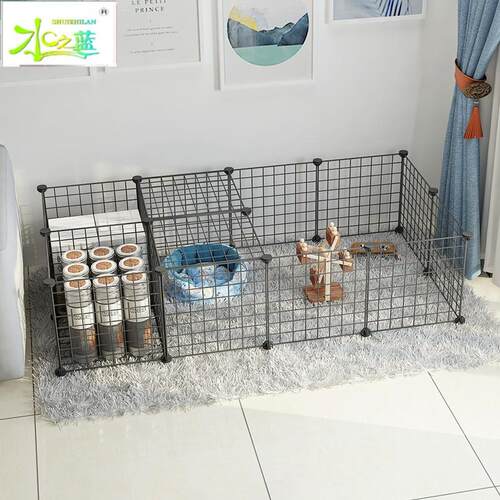 狗笼子室内中型折叠自由空间隔离栏带厕所家用宠物狗狗的围栏栅栏