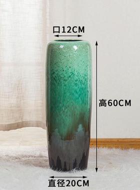 陶瓷落地大花瓶摆件中式现代陶罐客厅酒店玄关插花装饰品瓷瓶粗陶