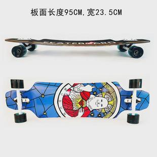 热销长板公路四轮skateboard舞板成人刷街初学者陆地冲浪跨境四轮