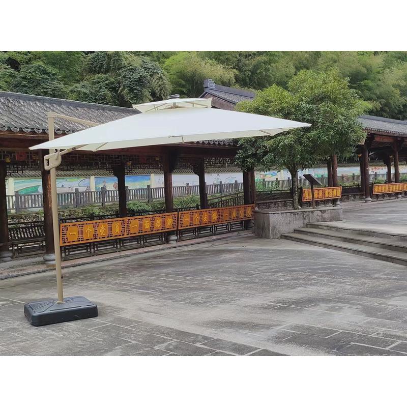 罗马伞户外庭院伞阳台led露台摆摊露营公园大型伞太阳能灯伞